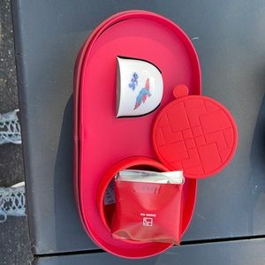 Asian inspired tea cup with loose tea and case